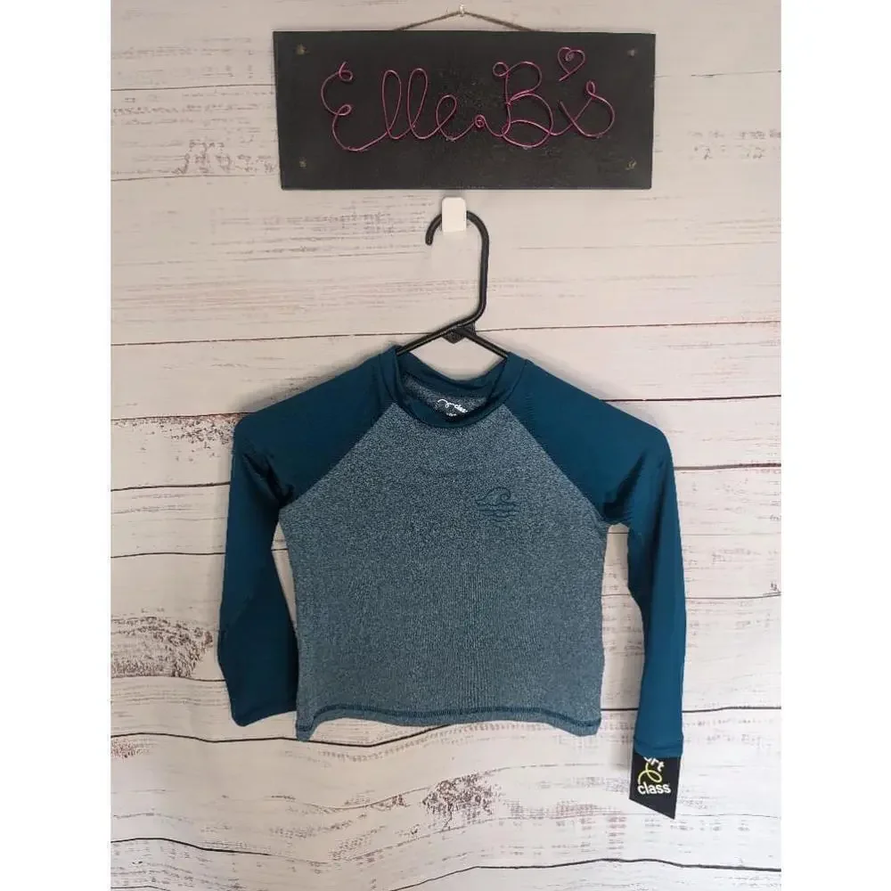 NWT Art Class Boys Teal/Blue Long Sleeve Swim Tee S